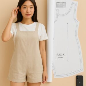 Women’s Casual Romper Sewing Pattern – A0 Printed (Sizes XS–XL)
