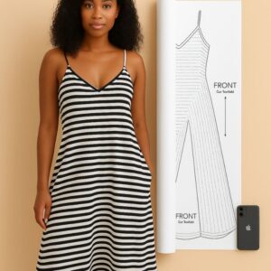 Maxi Slip Dress Sewing Pattern – A0 Printed (Sizes XS–XXL)