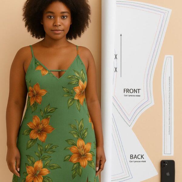 Tropical Slip Dress Sewing Pattern – A0 Printed (Sizes XS–XL) - Image 2