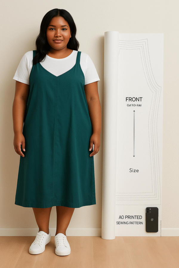 Plus Size Slip Dress A0 Printed Sewing Pattern